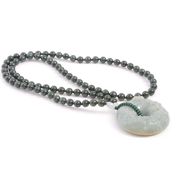 Other Other Jade Carved Flower Necklace Power Stone Long Necklace Natural Material Necklace 56695 in Pristine Condition Size ONE SIZE - 5 Thumbnail