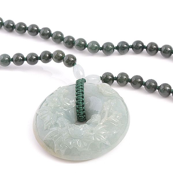 Other Other Jade Carved Flower Necklace Power Stone Long Necklace Natural Material Necklace 56695 in Pristine Condition Size ONE SIZE - 7 Thumbnail