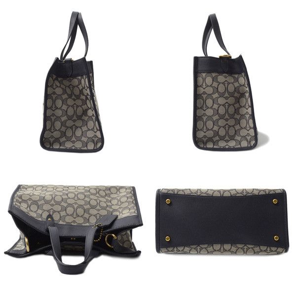 Coach Coach Coach Signature 2WAY Shoulder Handbag Navy Gray Others Handbag A2154-C3282 in Great Condition Size ONE SIZE - 4 Thumbnail