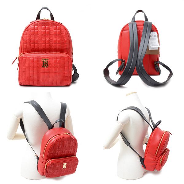 Burberry Burberry Burberry Smooth Leather TB Backpack Red×Black 80242211 Leather Backpack 80242211 in Great Condition Size ONE SIZE - 2 Thumbnail