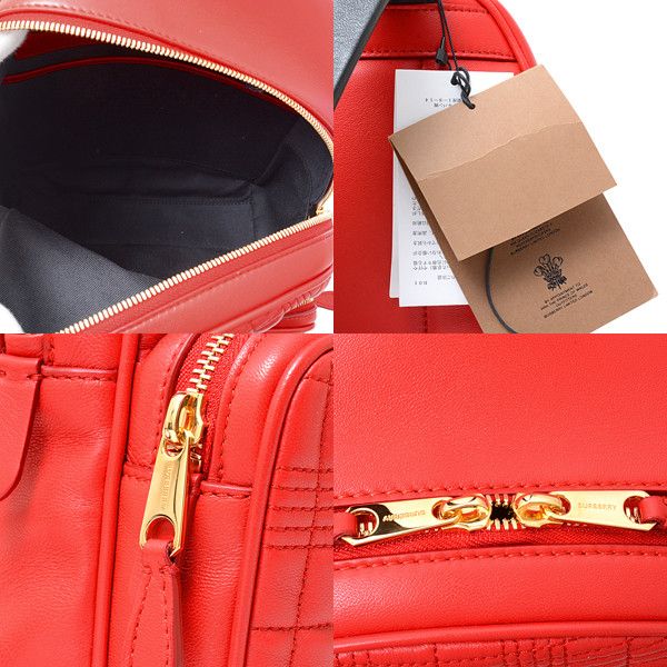 Burberry Burberry Burberry Smooth Leather TB Backpack Red×Black 80242211 Leather Backpack 80242211 in Great Condition Size ONE SIZE - 4 Thumbnail