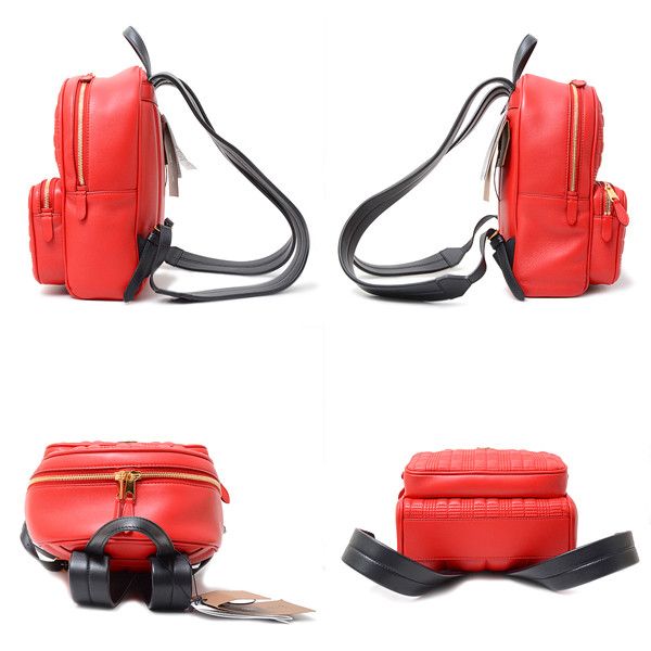Burberry Burberry Burberry Smooth Leather TB Backpack Red×Black 80242211 Leather Backpack 80242211 in Great Condition Size ONE SIZE - 3 Thumbnail