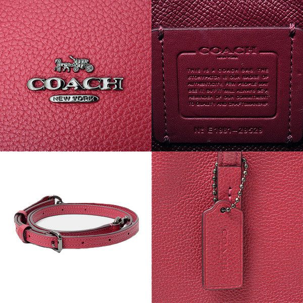 Coach Coach Coach Leather Shoulder Handbag Cherry Red 29529 Leather Shoulder Bag 29529 in Great Condition Size ONE SIZE - 7 Thumbnail