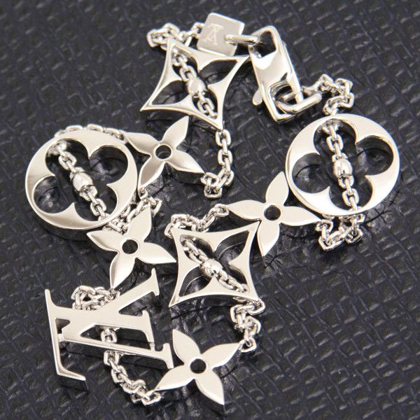 Louis Vuitton Louis Vuitton Louis Vuitton Monogram Bracelet White Gold 750WG Metal Bracelet 72855 in Great Condition Size ONE SIZE - 7 Thumbnail