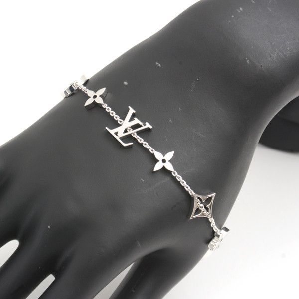 Louis Vuitton Louis Vuitton Louis Vuitton Monogram Bracelet White Gold 750WG Metal Bracelet 72855 in Great Condition Size ONE SIZE - 6 Thumbnail