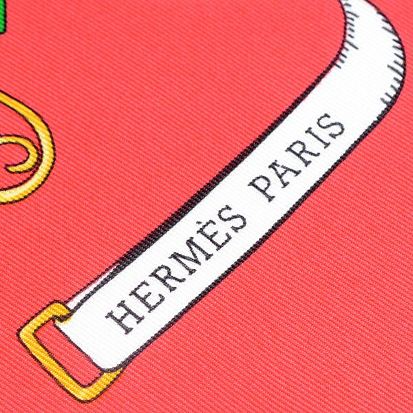 Hermes Hermes Hermes Silk Scarf 90cm Red Canvas Scarf 74930 in Great Condition Size ONE SIZE - 3 Thumbnail