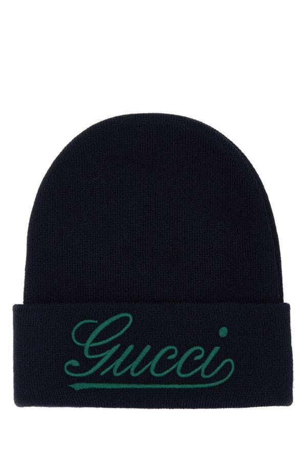 Gucci Dark Blue Wool Beanie Hat Size ONE SIZE - 3 Thumbnail