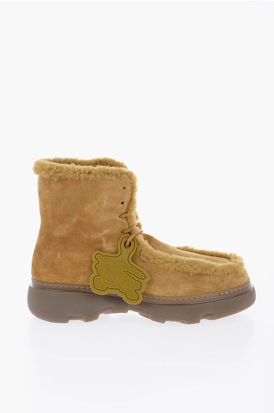 Burberry Chunky Sole Shearling Boots Size US 12 / EU 45 - 3 Thumbnail