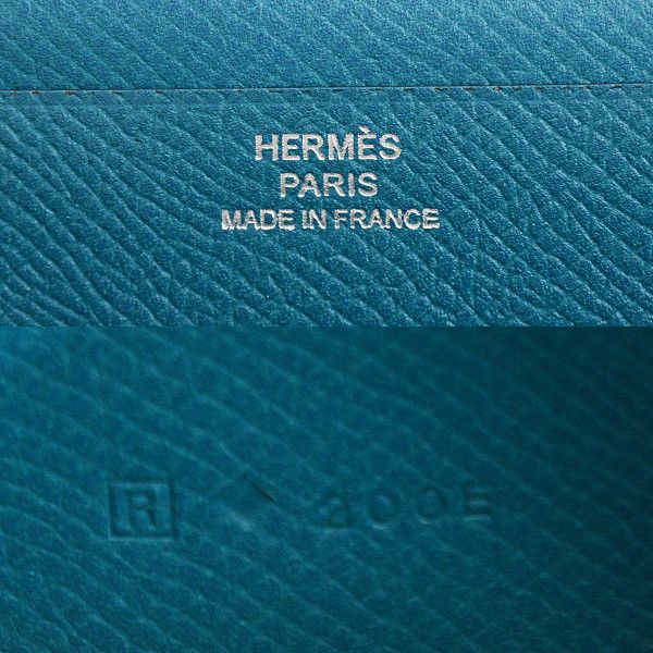 Hermes Hermes Hermes Bearn Souffle Long Wallet Blue Izmir Leather Long Wallet 67875 in Great Condition Size ONE SIZE - 3 Thumbnail