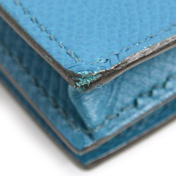 Hermes Hermes Hermes Bearn Souffle Long Wallet Blue Izmir Leather Long Wallet 67875 in Great Condition Size ONE SIZE - 5 Thumbnail
