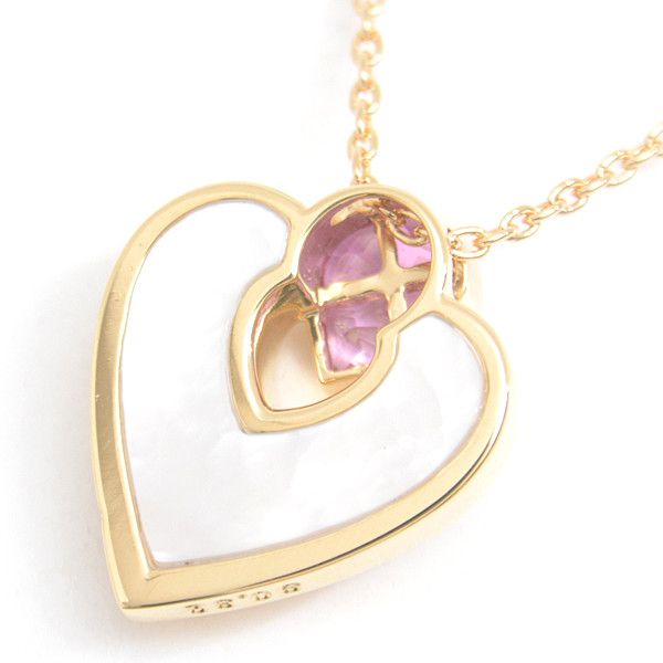 Other Other Jeunet 750YG White Shell Pink Sapphire Necklace Gold Metal Necklace 73041 in Great Condition Size ONE SIZE - 4 Thumbnail