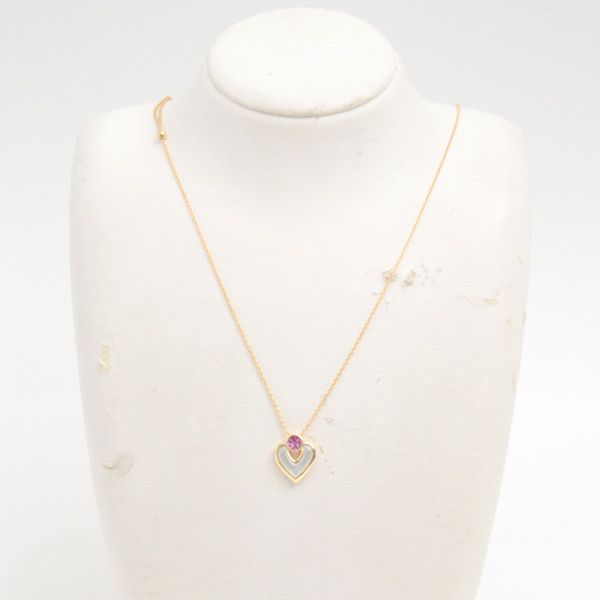 Other Other Jeunet 750YG White Shell Pink Sapphire Necklace Gold Metal Necklace 73041 in Great Condition Size ONE SIZE - 8 Thumbnail