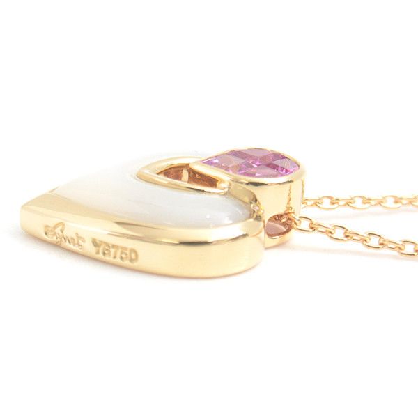 Other Other Jeunet 750YG White Shell Pink Sapphire Necklace Gold Metal Necklace 73041 in Great Condition Size ONE SIZE - 3 Thumbnail