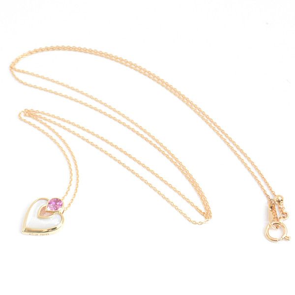 Other Other Jeunet 750YG White Shell Pink Sapphire Necklace Gold Metal Necklace 73041 in Great Condition Size ONE SIZE - 2 Thumbnail