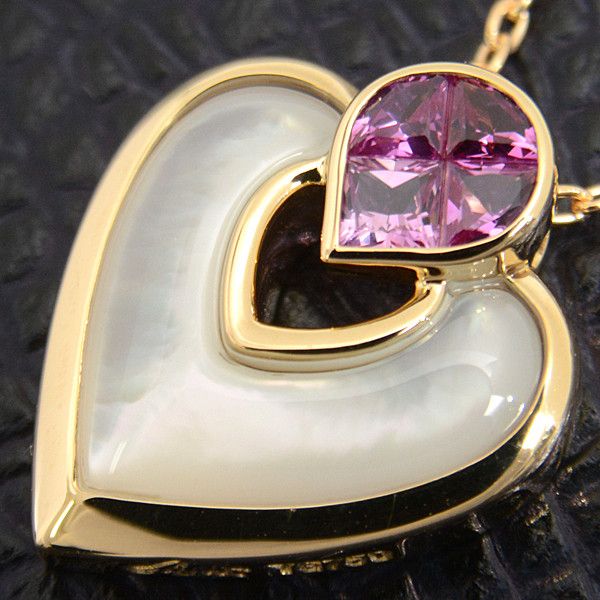 Other Other Jeunet 750YG White Shell Pink Sapphire Necklace Gold Metal Necklace 73041 in Great Condition Size ONE SIZE - 10 Thumbnail