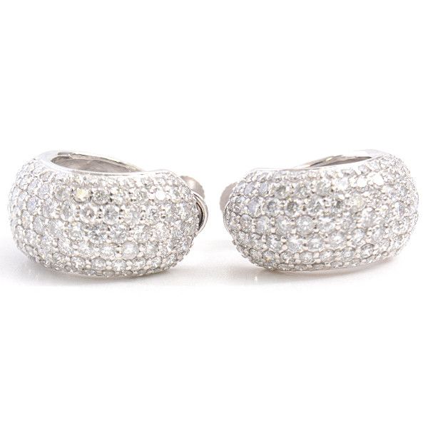 Other LuxUness Ponte Vecchio Diamond Pave Hoop Earrings K18WG Metal Earrings Size ONE SIZE - 4 Thumbnail