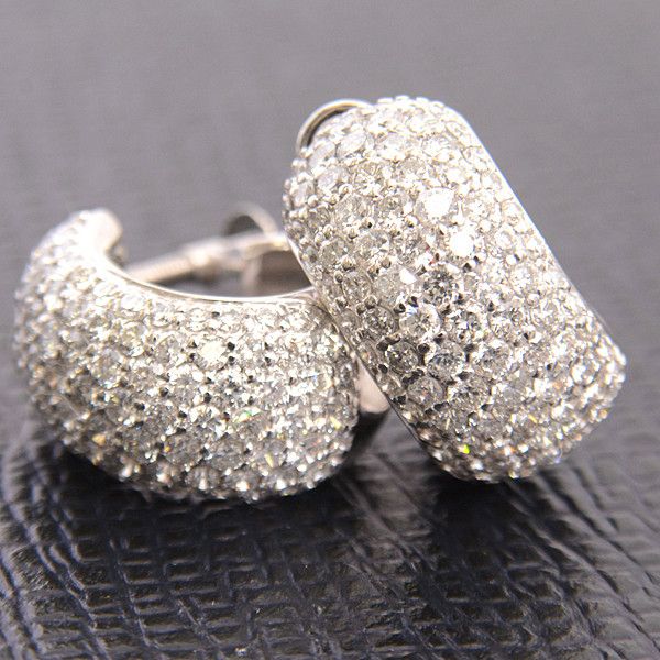 Other LuxUness Ponte Vecchio Diamond Pave Hoop Earrings K18WG Metal Earrings Size ONE SIZE - 9 Thumbnail