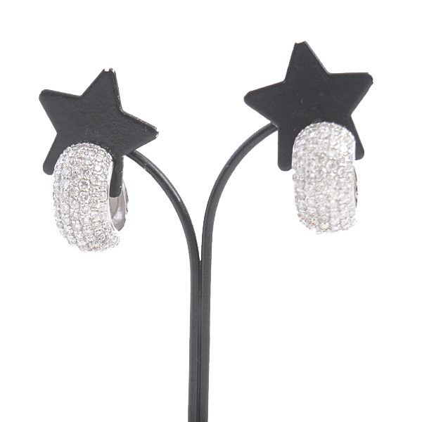 Other LuxUness Ponte Vecchio Diamond Pave Hoop Earrings K18WG Metal Earrings Size ONE SIZE - 7 Thumbnail