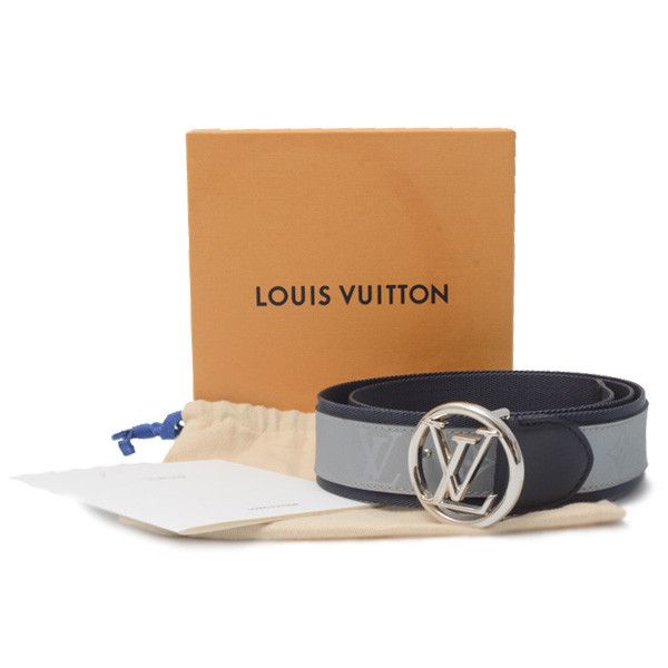 Louis Vuitton Louis Vuitton Louis Vuitton Men's LV Circle Belt, Grey/Navy, Size 90 Others Belt 71626 in Great Condition Size ONE SIZE - 9 Thumbnail