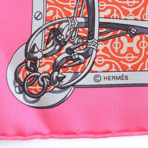 Hermes Hermes Hermes Silk Scarf Carré 40 MORS et Gourmettes Canvas Scarf 73069 in Great Condition Size ONE SIZE - 3 Thumbnail