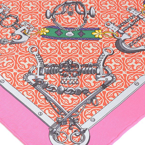 Hermes Hermes Hermes Silk Scarf Carré 40 MORS et Gourmettes Canvas Scarf 73069 in Great Condition Size ONE SIZE - 5 Thumbnail