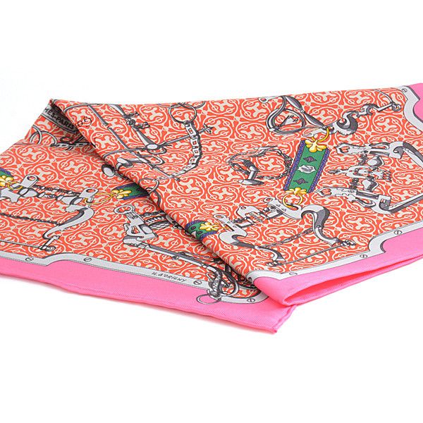 Hermes Hermes Hermes Silk Scarf Carré 40 MORS et Gourmettes Canvas Scarf 73069 in Great Condition Size ONE SIZE - 9 Thumbnail