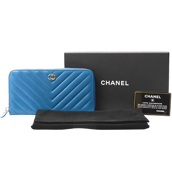 Chanel Chanel Chanel Chevron Lambskin Zip-Around Wallet Leather Long Wallet 2------- in Great Condition Size ONE SIZE - 10 Thumbnail