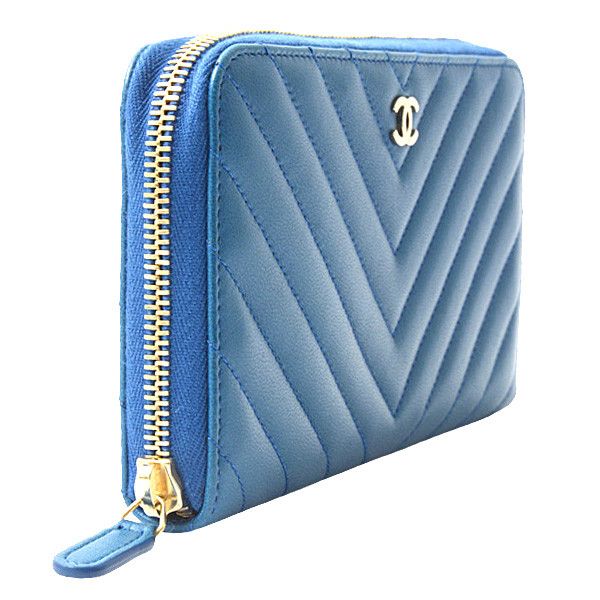 Chanel Chanel Chanel Chevron Lambskin Zip-Around Wallet Leather Long Wallet 2------- in Great Condition Size ONE SIZE - 3 Thumbnail