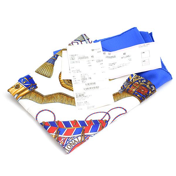 Hermes Hermes Hermes Silk Scarf LES TAMBOURS Blue Canvas Scarf 74931 in Great Condition Size ONE SIZE - 10 Thumbnail