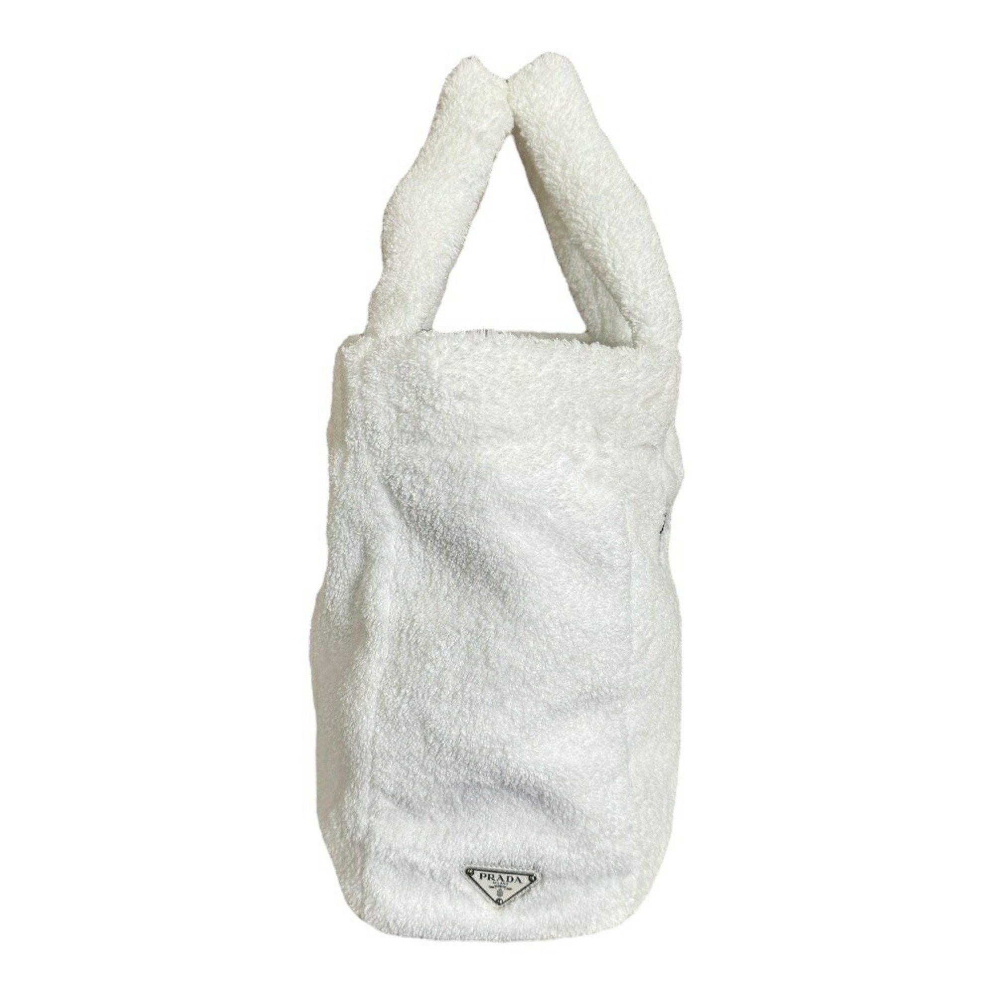 Prada Prada Terry Tote Bag Pile 1BG130 White Women's PRADA Size ONE SIZE - 4 Thumbnail