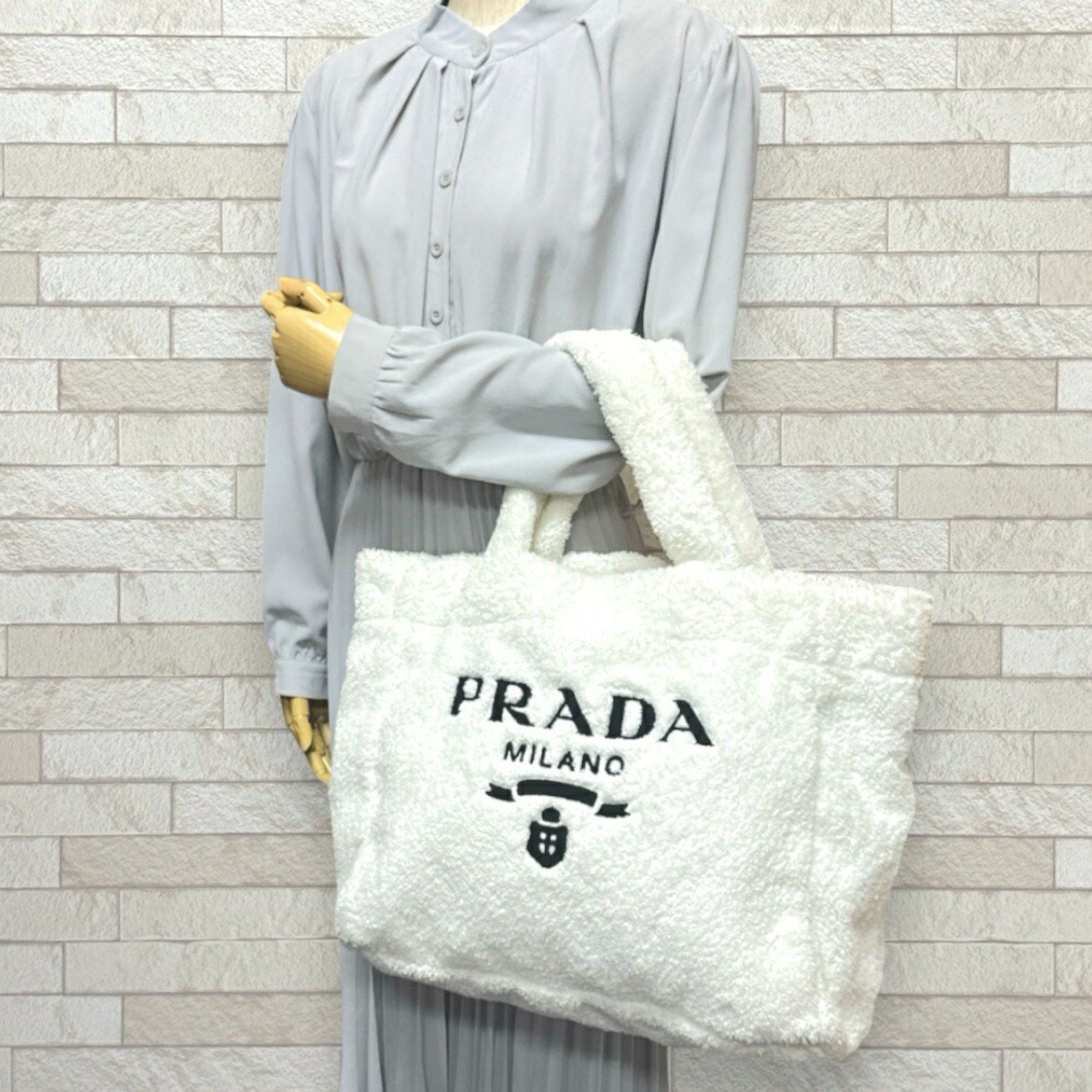 Prada Prada Terry Tote Bag Pile 1BG130 White Women's PRADA Size ONE SIZE - 2 Thumbnail