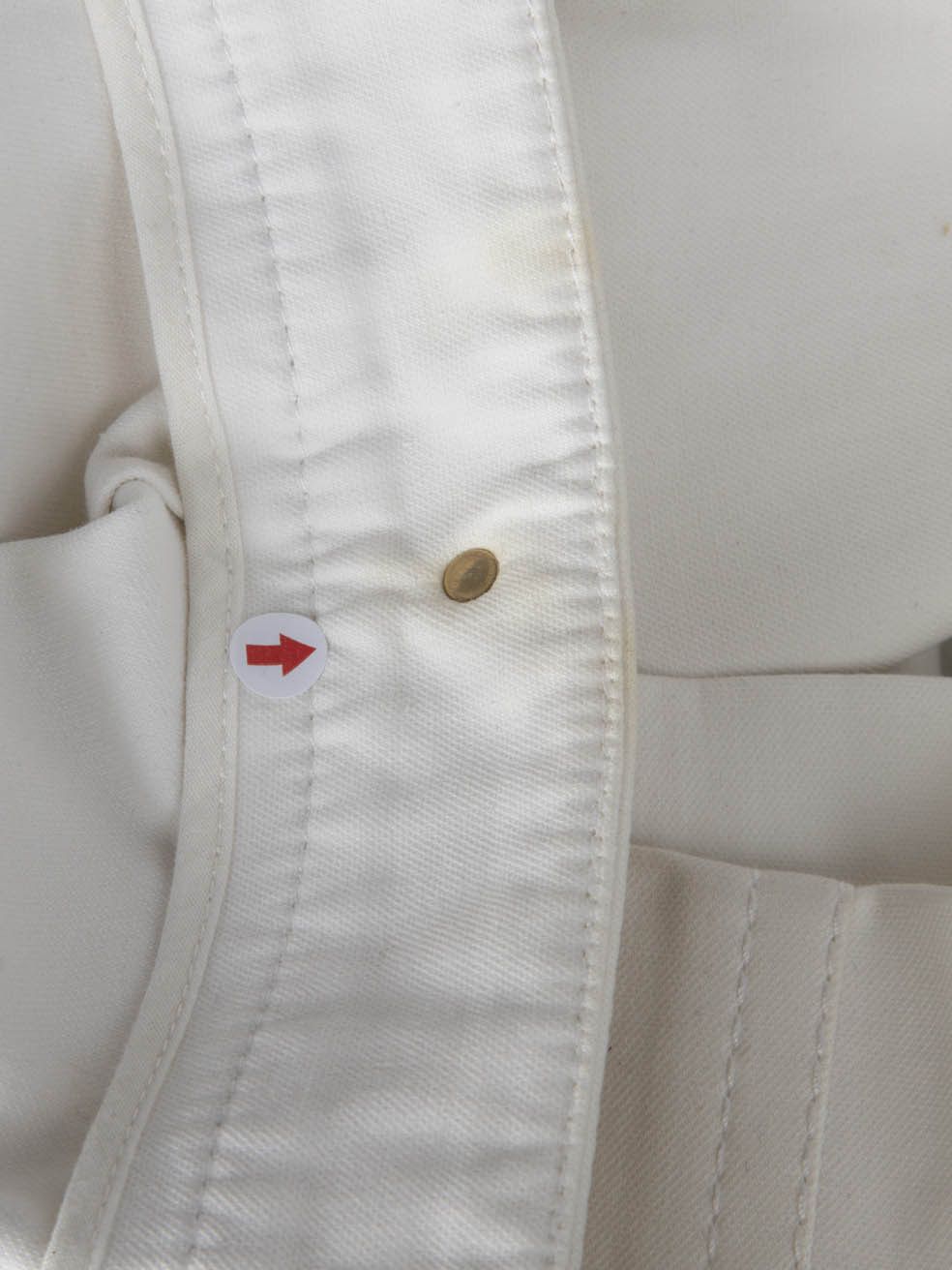 Celine White Chain Detail Cropped Trousers Size 28" / US 6 / IT 42 - 6 Thumbnail