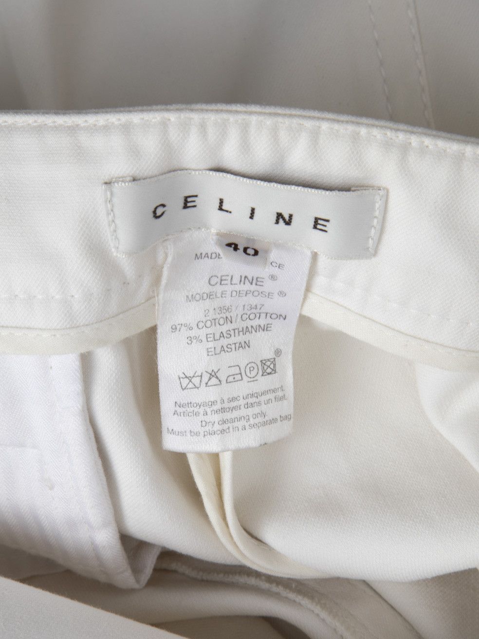 Celine White Chain Detail Cropped Trousers Size 28" / US 6 / IT 42 - 11 Thumbnail