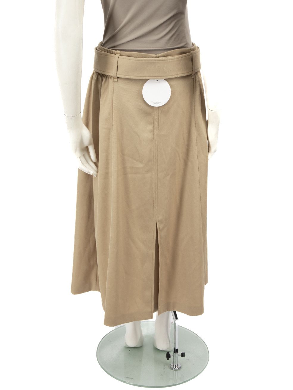 Chloe Beige Wool Belted Midi Skirt Size 30" / US 8 / IT 44 - 3 Thumbnail
