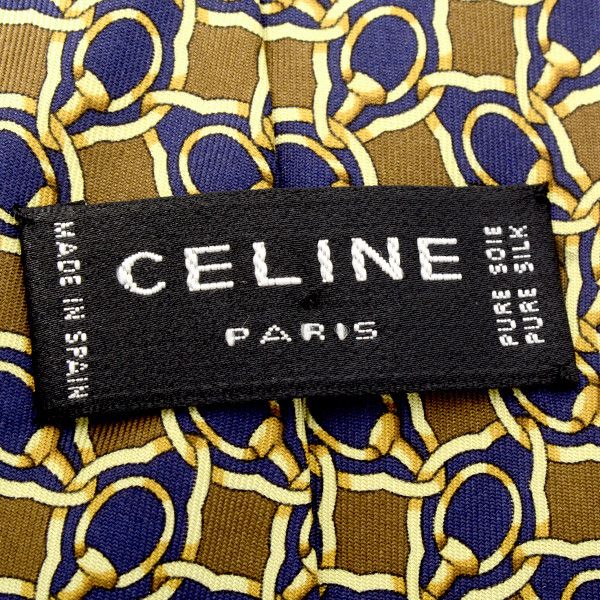 Celine Celine Silk Patterned Tie for Men Natural Material