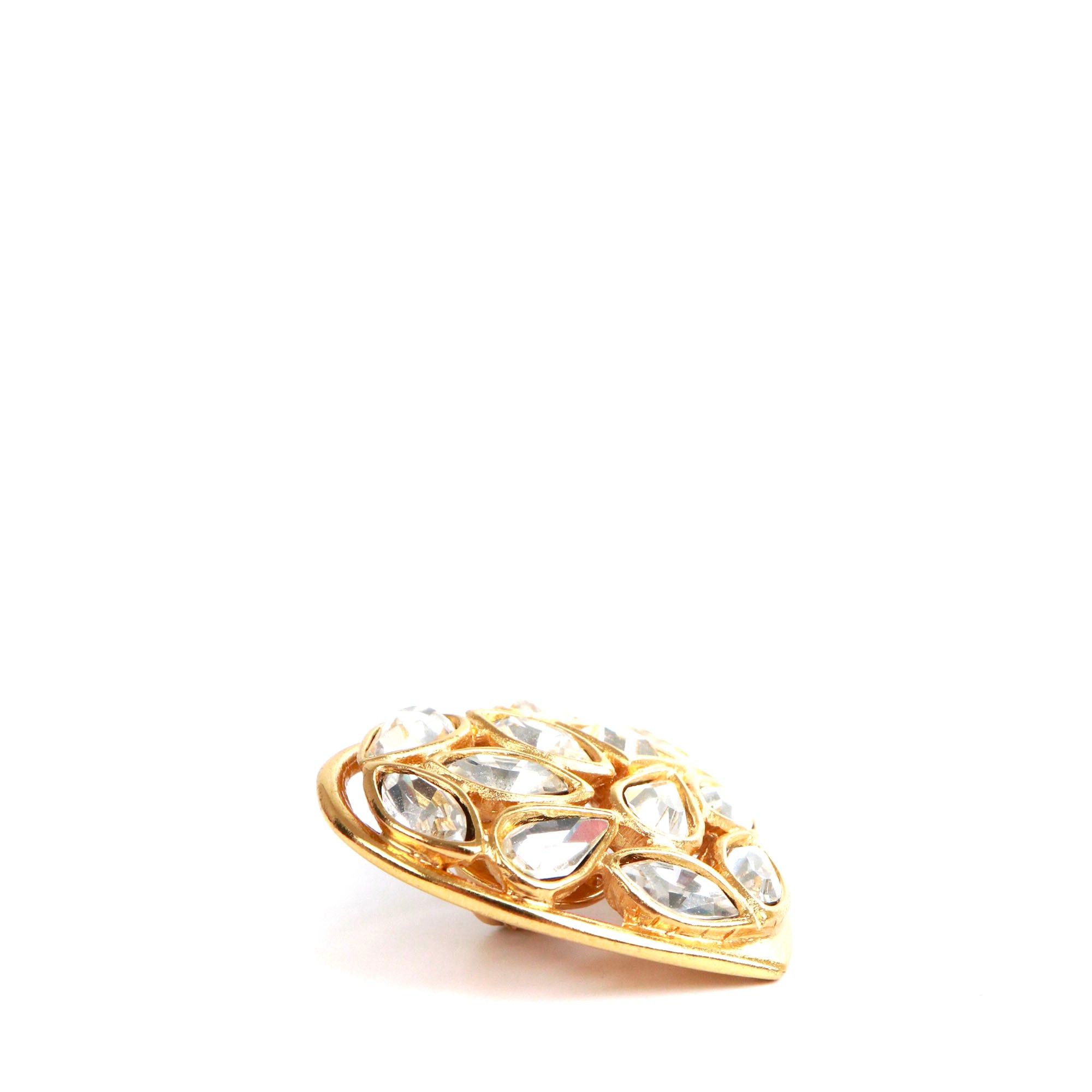 Saint Laurent Paris SAINT LAURENT - Vintage Yves Saint Laurent Rhinestone Heart Brooch Size ONE SIZE - 6 Thumbnail