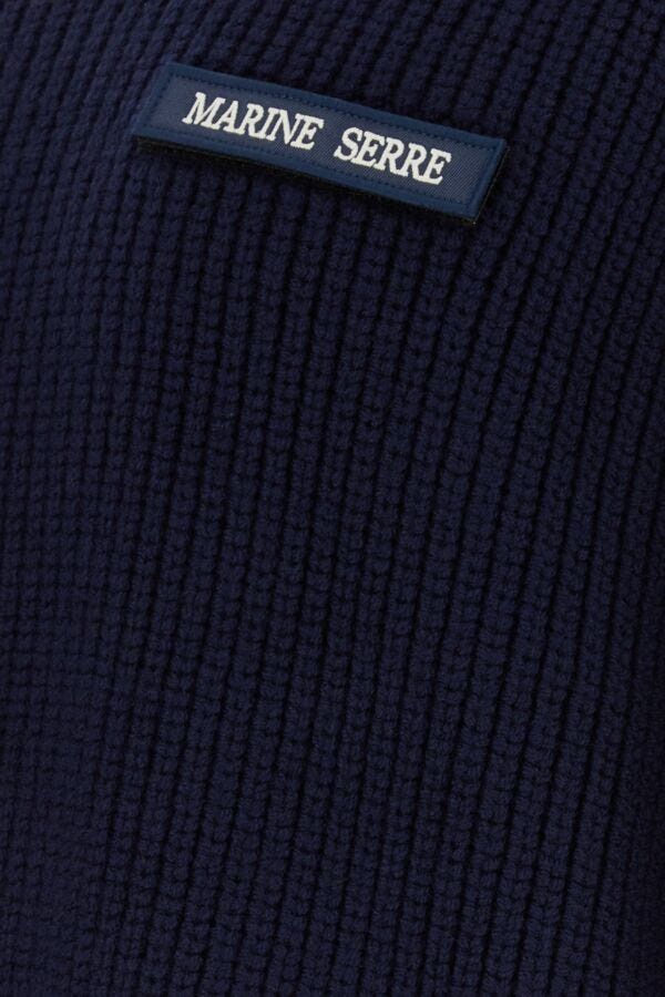 Marine Serre Navy Blue Wool Sweater Size US L / EU 52-54 / 3 - 5 Thumbnail