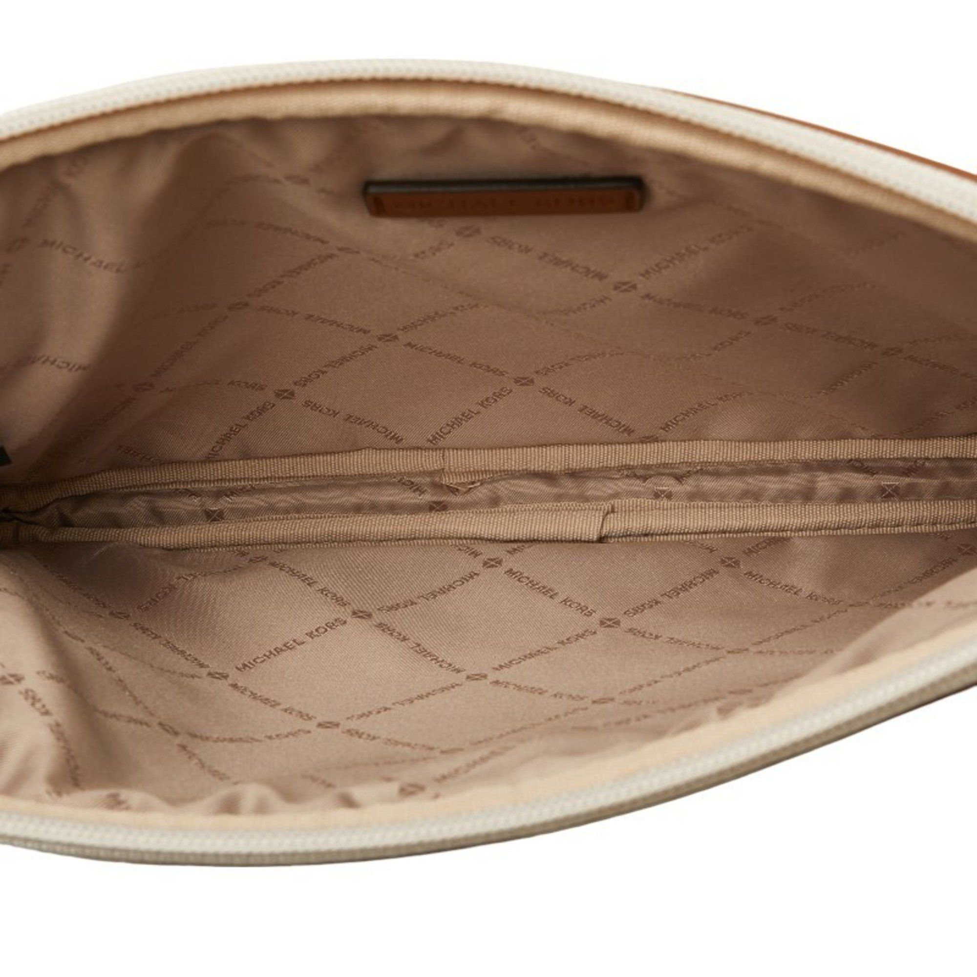 Michael Kors Michael Kors MK Monogram Handbag Shoulder Bag 35S2G6KS6B White Brown PVC Leather Women's Size ONE SIZE - 11 Thumbnail