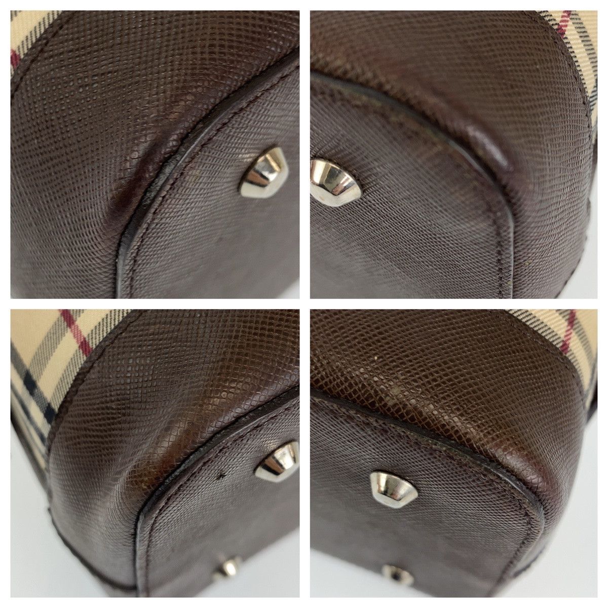 Burberry Burberry Burberry Brown Canvas Handbag Tote Bag Canvas Tote Bag in Very Good Condition Size ONE SIZE - 6 Thumbnail