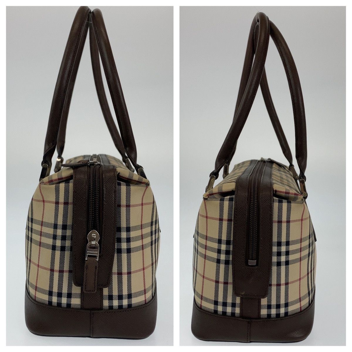 Burberry Burberry Burberry Brown Canvas Handbag Tote Bag Canvas Tote Bag in Very Good Condition Size ONE SIZE - 4 Thumbnail