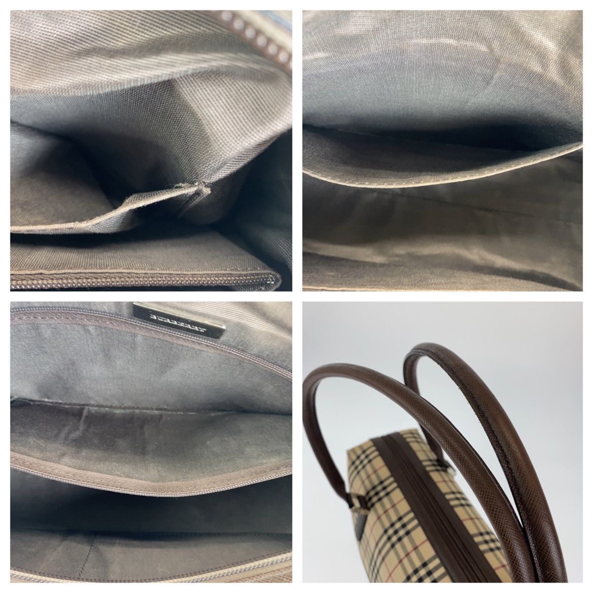 Burberry Burberry Burberry Brown Canvas Handbag Tote Bag Canvas Tote Bag in Very Good Condition Size ONE SIZE - 8 Thumbnail