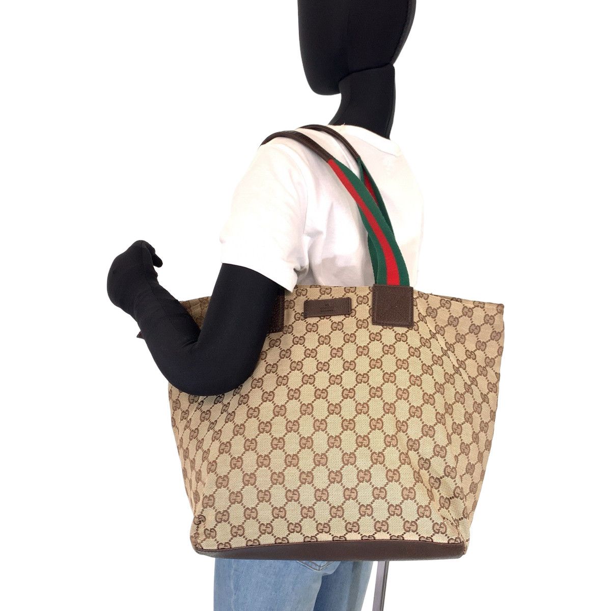 Gucci Gucci Gucci GG Canvas Sherry Line Tote Bag 131231 Canvas Tote Bag 131231 in Very Good Condition Size ONE SIZE - 7 Thumbnail