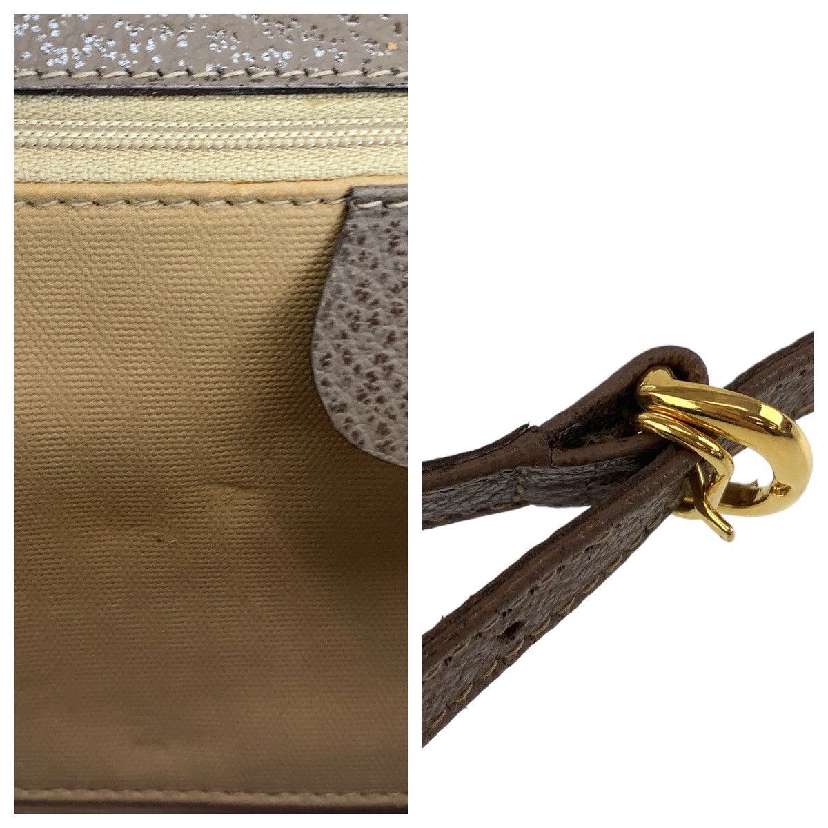 Gucci Gucci Gucci Old GG Pattern Beige Brown PVC Shoulder Bag Canvas Crossbody Bag 004865 in Very Good Condition Size ONE SIZE - 6 Thumbnail