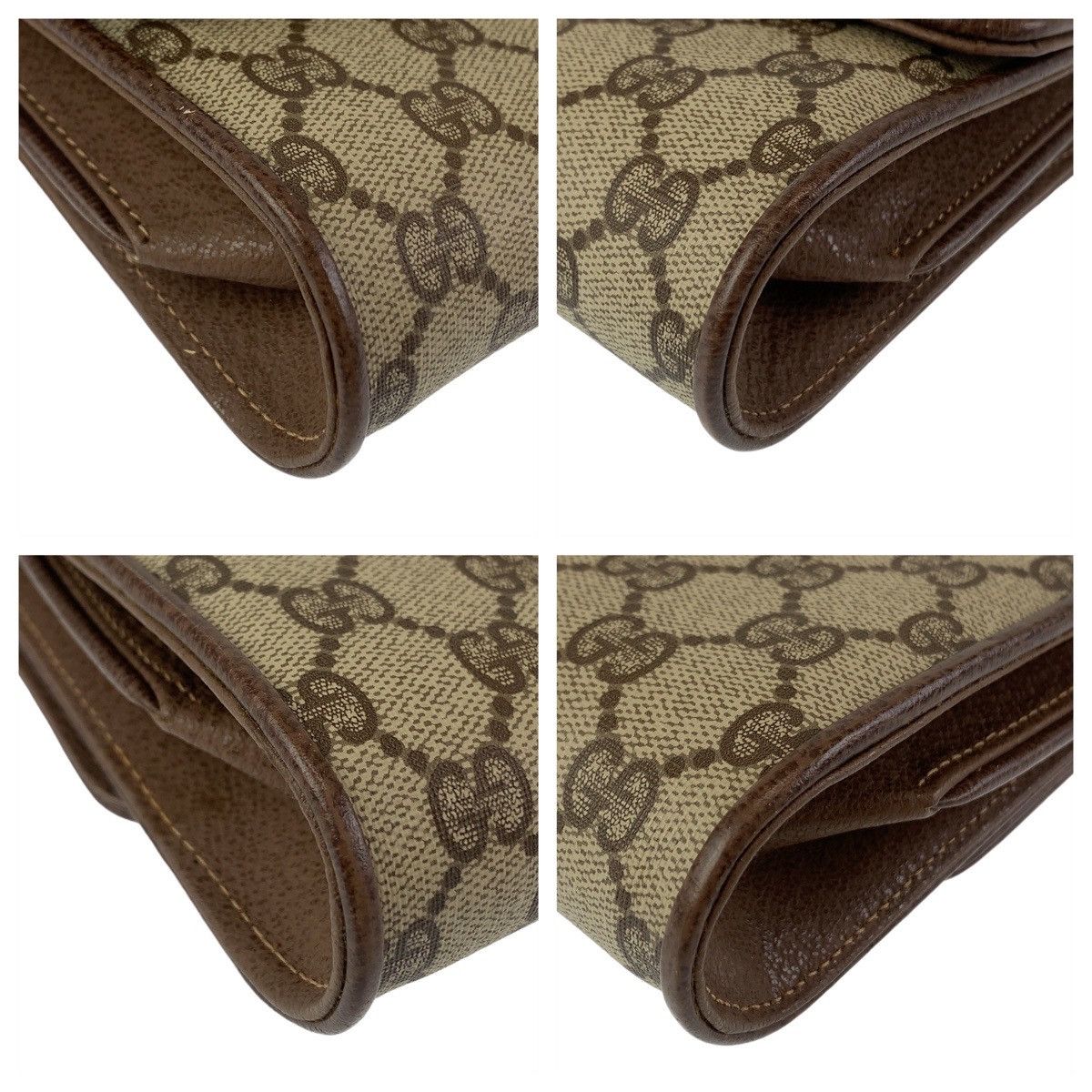 Gucci Gucci Gucci Old GG Pattern Beige Brown PVC Shoulder Bag Canvas Crossbody Bag 004865 in Very Good Condition Size ONE SIZE - 3 Thumbnail