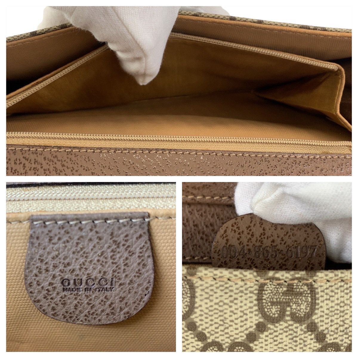 Gucci Gucci Gucci Old GG Pattern Beige Brown PVC Shoulder Bag Canvas Crossbody Bag 004865 in Very Good Condition Size ONE SIZE - 10 Thumbnail