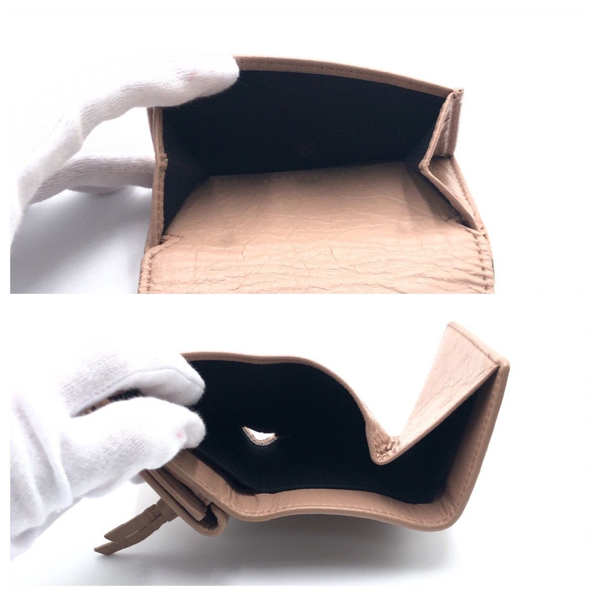 Balenciaga Balenciaga Balenciaga Classic Mini Wallet Pink Beige Lambskin Leather Short Wallet 477455-6345-Y-203437 in Very Good Condition Size ONE SIZE - 8 Thumbnail