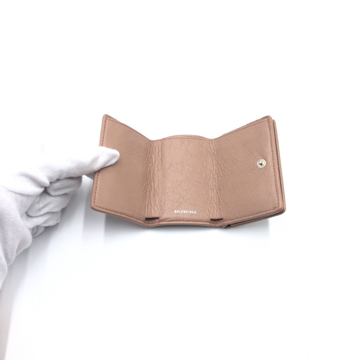 Balenciaga Balenciaga Balenciaga Classic Mini Wallet Pink Beige Lambskin Leather Short Wallet 477455-6345-Y-203437 in Very Good Condition Size ONE SIZE - 5 Thumbnail