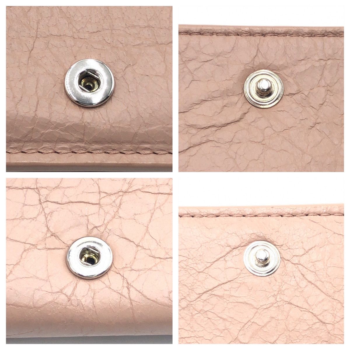 Balenciaga Balenciaga Balenciaga Classic Mini Wallet Pink Beige Lambskin Leather Short Wallet 477455-6345-Y-203437 in Very Good Condition Size ONE SIZE - 7 Thumbnail