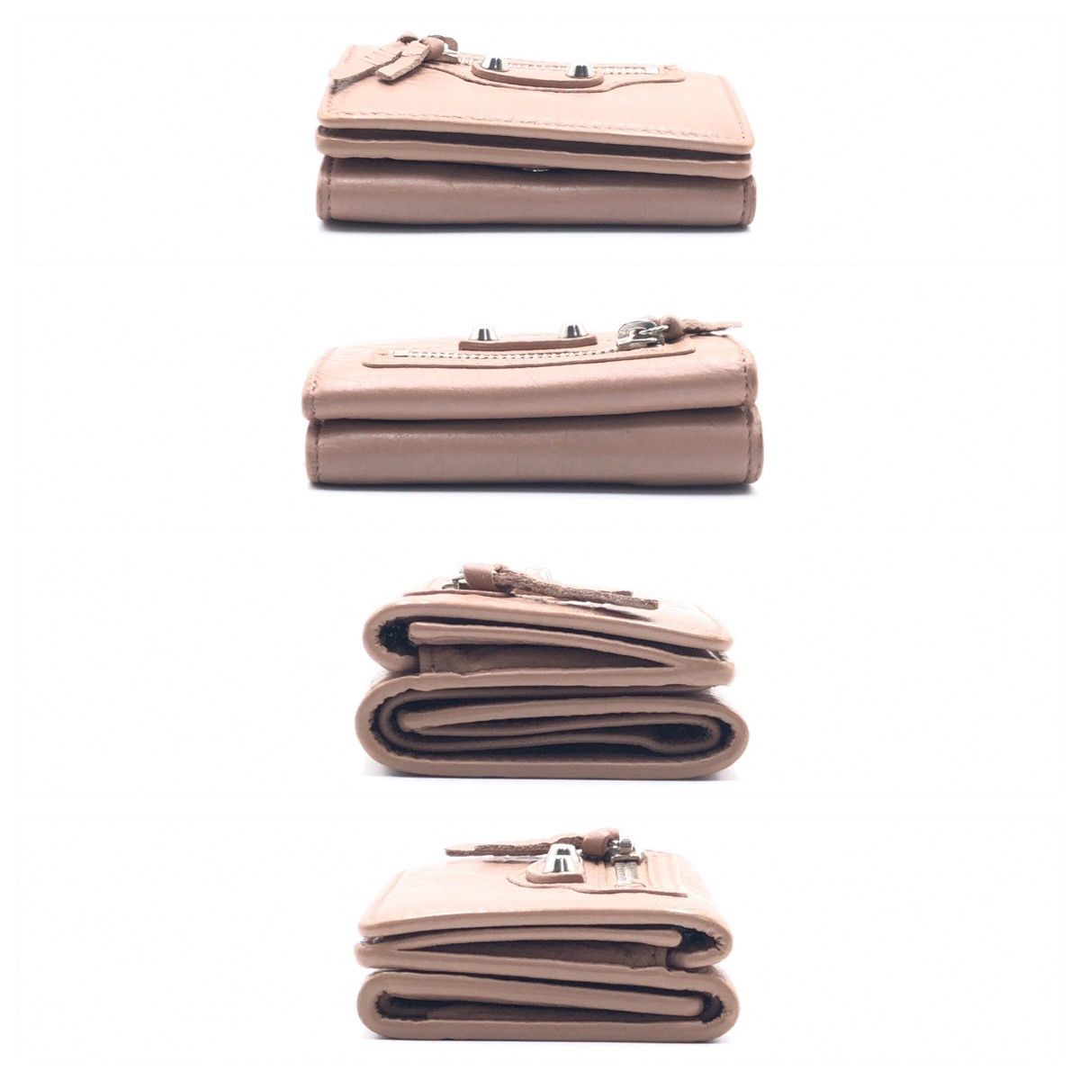 Balenciaga Balenciaga Balenciaga Classic Mini Wallet Pink Beige Lambskin Leather Short Wallet 477455-6345-Y-203437 in Very Good Condition Size ONE SIZE - 9 Thumbnail