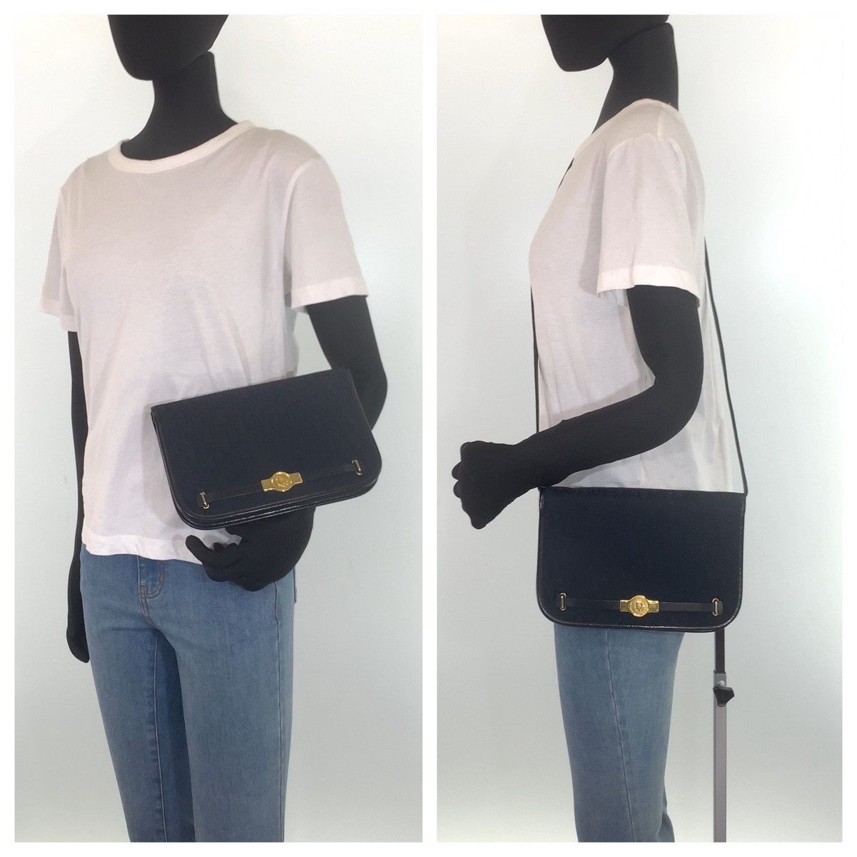 Dior Dior Dior Vintage Trotter Canvas/Leather Shoulder Bag Canvas Crossbody Bag 404080 in Very Good Condition Size ONE SIZE - 7 Thumbnail